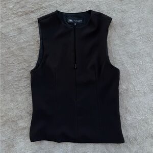 Black Sleeveless Top Zara